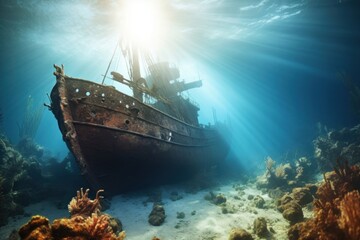 Shipwreck underwater outdoors vehicle.