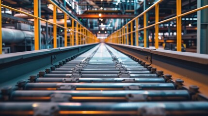 Roller conveyor belts in large industrial plants