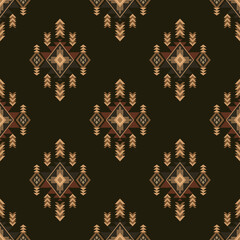 Navajo tribal vector seamless pattern. Native American ornament. Ethnic South Western decor style. Boho geometric ornament. Vector seamless pattern. Mexican blanket, rug. Woven carpet illustration.