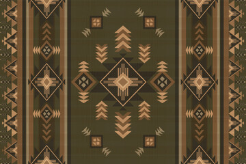 Navajo tribal vector seamless pattern. Native American ornament. Ethnic South Western decor style. Boho geometric ornament. Vector seamless pattern. Mexican blanket, rug. Woven carpet illustration.