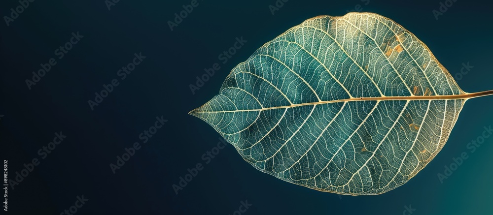 Canvas Prints a detailed view of an attractive decorative skeleton leaf in a copy space image