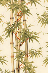 vintage stye illustrated ´bamboo  wallpaper, bamboo wallpaper