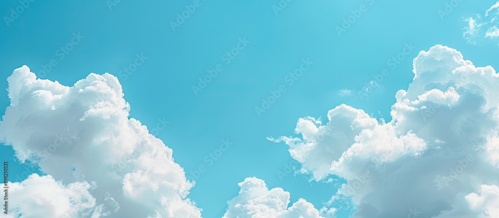 Aufkleber blue sky with white clouds framing a serene copy space image for your design needs