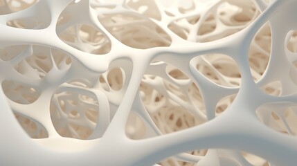 Abstract 3d rendering of white geometric shapes.