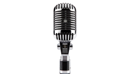 Vintage Style Microphone isolated on white background.
