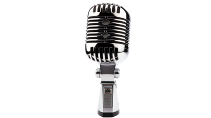 Vintage Style Microphone isolated on white background.