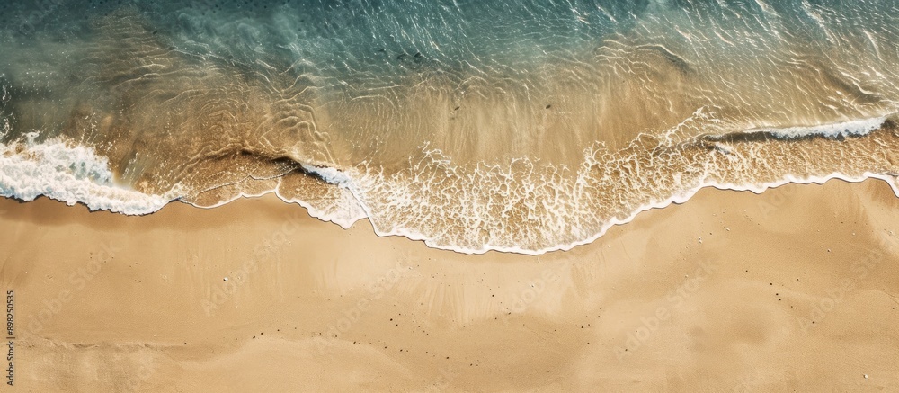 Poster A bird s eye view of a sandy beach with visible sand texture in the background perfect for a copy space image