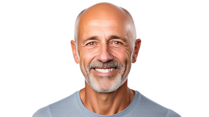 Obraz premium Portrait of a smiling African American man with a beard isolated on white background.