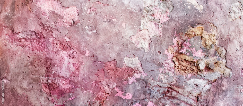 Poster An aged limestone surface with a pink abstract texture perfect for adding text or graphics with copy space image