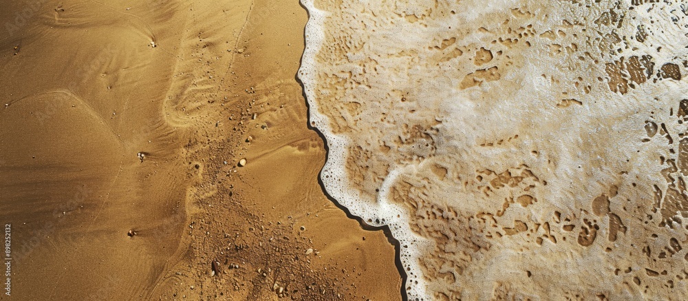 Poster A bird s eye view of a sandy beach with visible sand texture in the background perfect for a copy space image