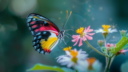 Fototapeta premium Colorful Butterfly on Flower.