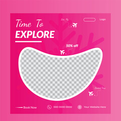 Obraz premium Modern Social Media Travel Post Template Design That Will Inspire You To Travel