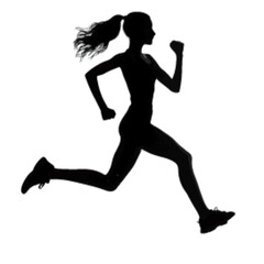 runner girl silhouette, walking girl silhouette.