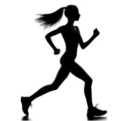 runner girl silhouette, walking girl silhouette.