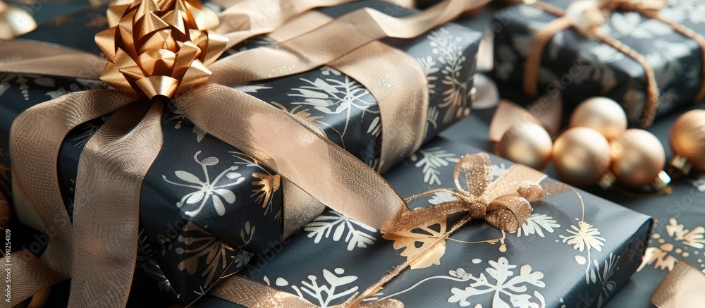 Poster Close up of wrapping paper for gift wrapping with copy space image