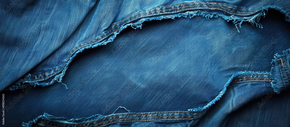 Aufkleber denim fabric with a textured jeans pattern on a blue background perfect as a copy space image