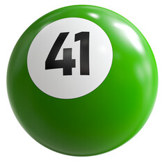 3D Render of Green Billiard Ball Number 41