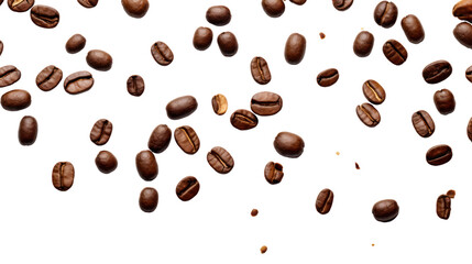 Obraz premium Coffee beans, beverage concept isolated on white background.