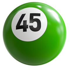 3D Render of Green Billiard Ball Number 45