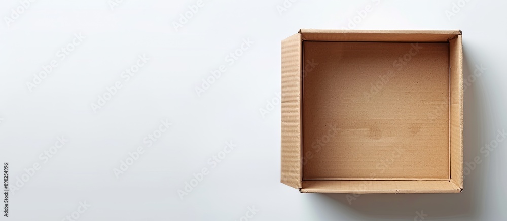Leinwandbilder a cardboard box on a white background ideal for design presentations with copy space image