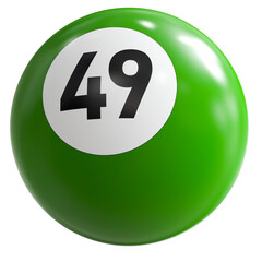 3D Render of Green Billiard Ball Number 49