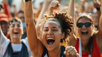 Close-Up of Cheering Spectators Showing Enthusiasm and Support for Marathon Runners