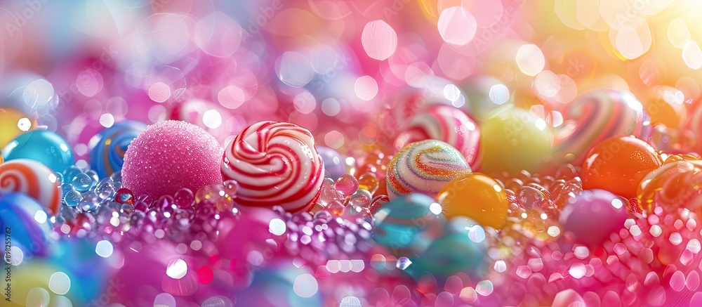 Poster Vibrant candy backdrop with a textured surface perfect for copy space image