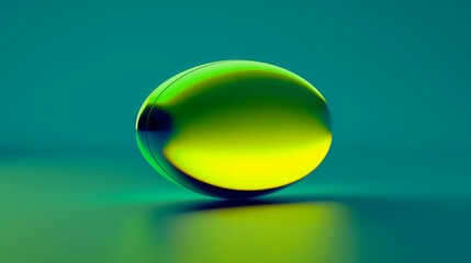 Vibrant Abstract Pill on Turquoise Background - Modern Minimalist Design for Healthcare and Pharmaceutical Production


