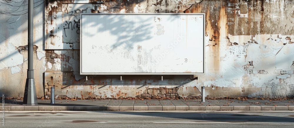 Poster A big empty billboard on a street wall displaying banners with available copy space image for personalization