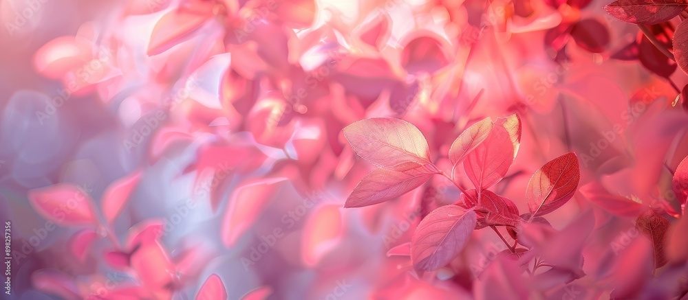 Leinwandbilder blurred pink leafs create an abstract natural background with copy space image