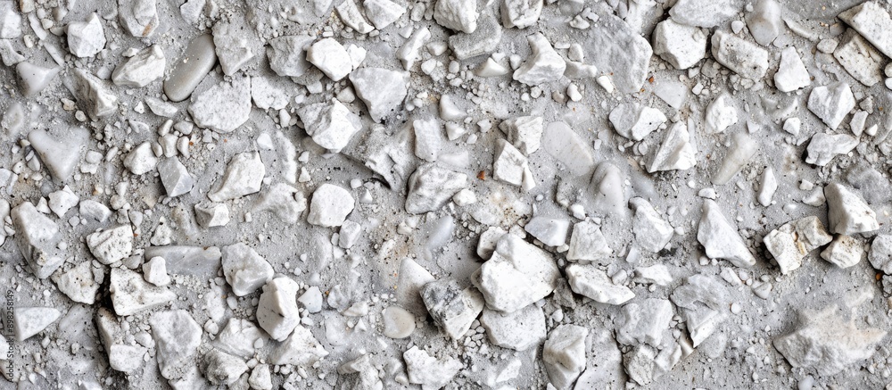 Poster Close up shot of a rough cement background with small white stones creating a textured surface ideal for copy space image