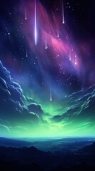 Fototapeta premium Green wallpaper space night astronomy. .