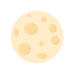 Full moon night icon in flat style. Astrology sign. Spooky night. Halloween nighttime.