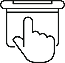 Hand with index finger extended is touching a smartphone screen