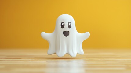 A Snapchat ghost with a playful expression