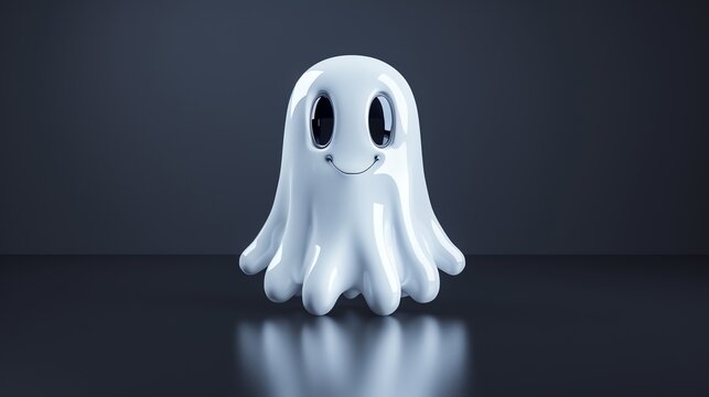 A Snapchat ghost with a playful expression