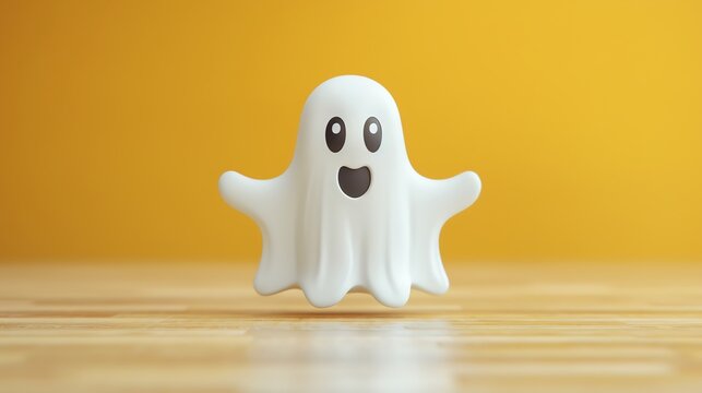 A Snapchat ghost with a playful expression