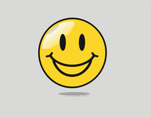 Happy Emoticon Icon on Transparent Background stock illustration