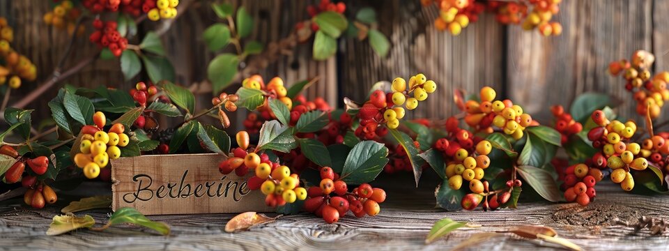 Berberine capsules supplements on the table. Selective focus.
