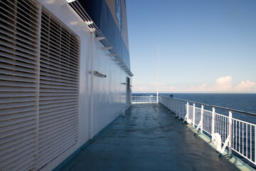 deck of a ferry sailing on sea