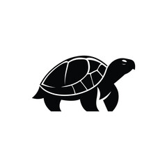 Graceful Turtle Vector Silhouette