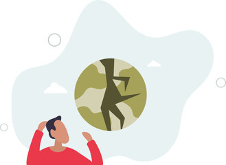 climate change concept.Character showing natural disaster, such as earthquake.flat design.illustration with people.