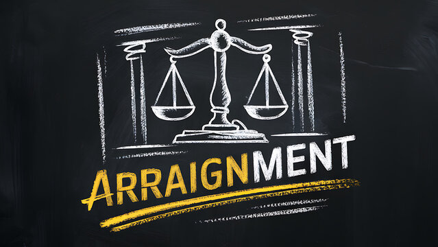 Illustration of the word arraignment