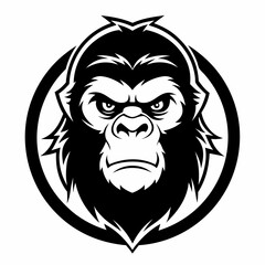 Gorilla head icon vector