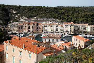 old town of Bonifacio  built on cliff rocks. Corsica  France