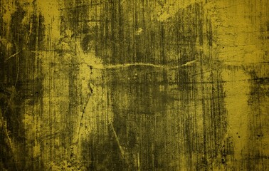 Naklejka premium Bright Yellow Concrete Wall Background, Yellow halftone spotted background, Abstract yellow watercolor background texture