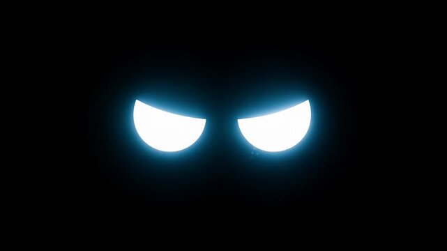 glowing neon eyes on black background. Concept: design of applications, games, animations and futurism and technology.