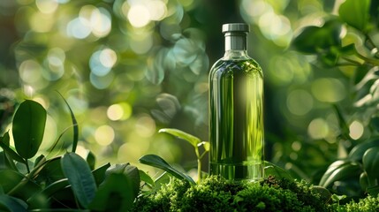 A green bottle in nature