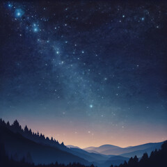 Fototapeta premium Starry night sky background with deep blue hues