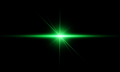 Bright Green Lens Flare isolated